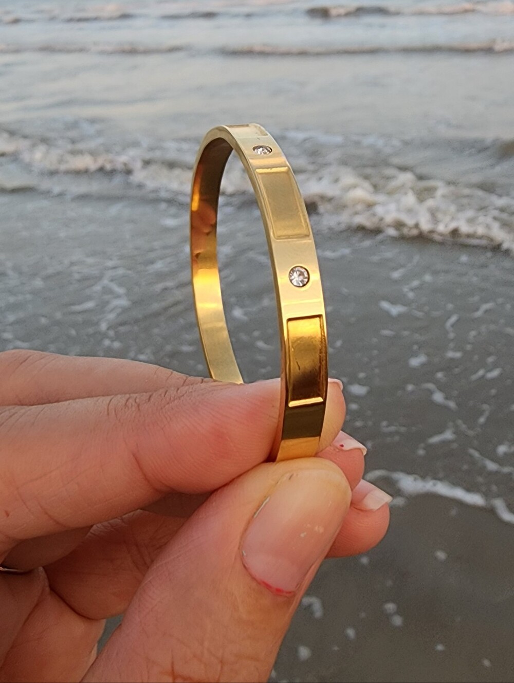 18k Gold Plated Cuff Bracelet - Elegant Minimalist Women's Jewelry
